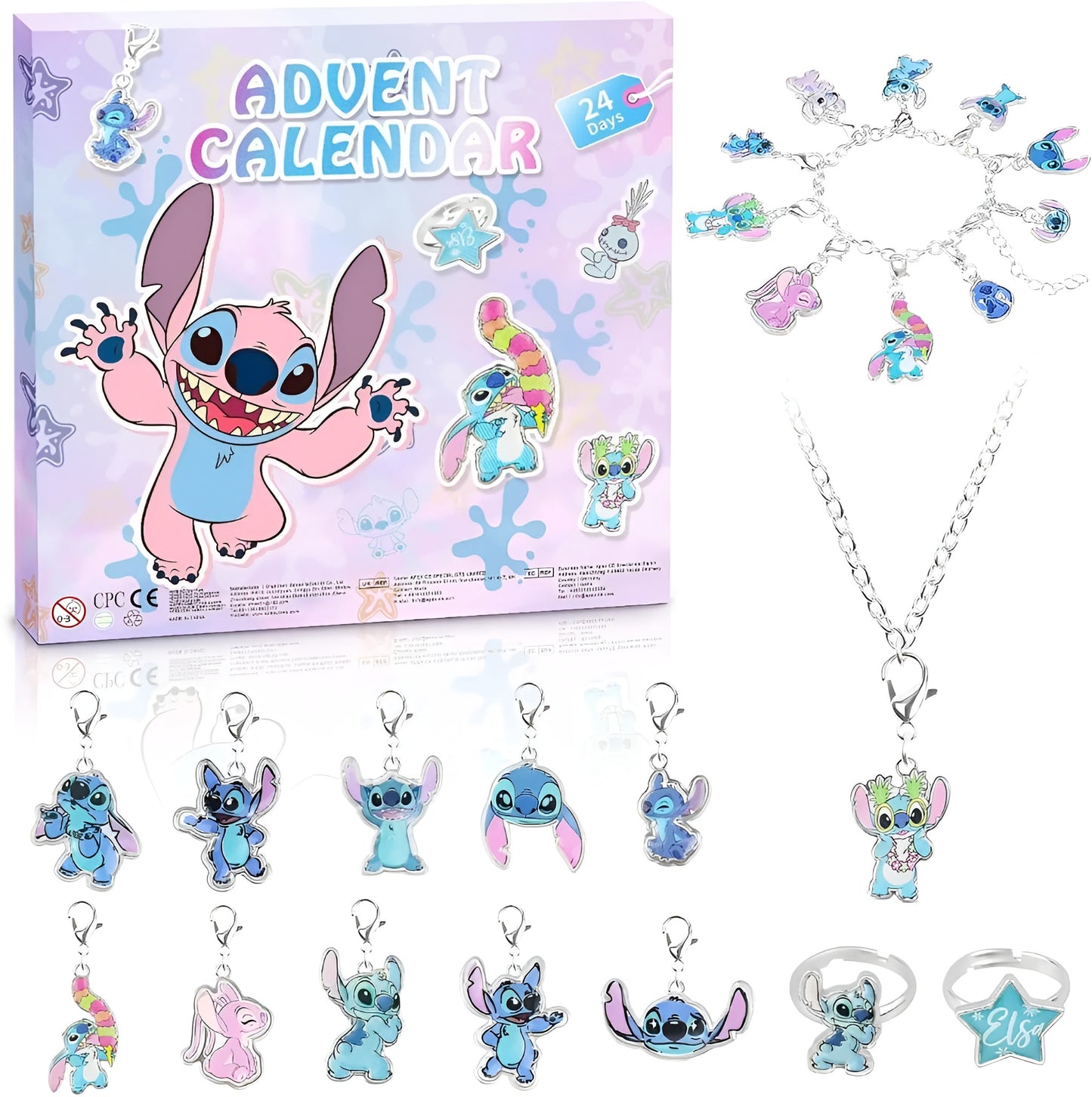 ✨ 24-TEILIGER Stitch Charms-Adventskalender